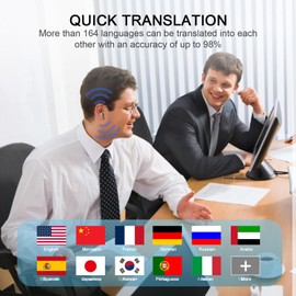 2025 AI Translator Headphones, 3-in-1 Real Time Voice Translator Earphones with 164 Languages & 7 Modes, Bluetooth 5.4 Headphones Translator with App, LED Display, 42H Runtime for Travel/Business