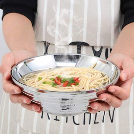 BYEGOU Stainless Steel Ramen Bowl Set, 7.8 Inch Double-Wall Noodle Bowls with Chopsticks Spoons & Chopstick Rests, Modern Soup Dining Bowl for Ramen Pho Salad, Pack of 2, Dishwasher Safe