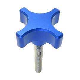 FregocS NOBALM6_40 M6 1.6 inches (40 mm) Cross Knob Knob Handle with Screws 1 Piece Aluminum Blue Blue