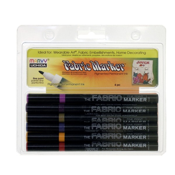 Uchida 522-6D Fabric Fine Point Marker, Set of 6
