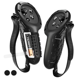 Lampelc Controller Grips Cover for Meta/Oculus Quest 3 Accessories, VR Silicone Hand Grips Protector with Battery Opening Cover and Adjustable Knuckle Straps