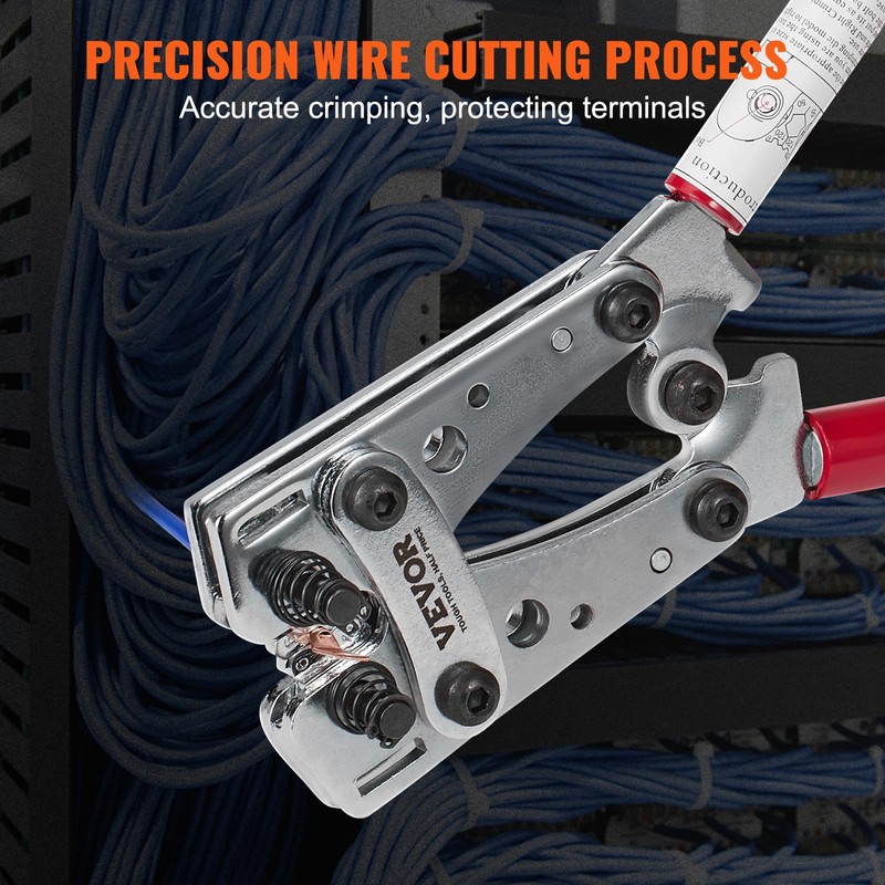 VEVOR Battery Cable Lug Crimping Tool, 10-1/0AWG with Cable Cutter