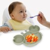 3pcs Toddler Divided Plate Set Silicone Baby Suction Plate Anti