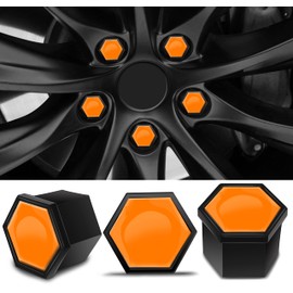 SkinoEu Wheel Nut Covers Bolts Caps Universal 17mm With Removal Tool Orange NC 39