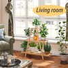 Furshus Bamboo Plant Stand - Indoor/Outdoor 3 Tier Plant Ladder,
