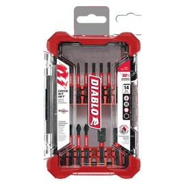 Diablo Screwdriving Set with Phillips, Square, Torx Bits & Magnetic Holders - Impact Strong Design, 14-Piece Kit for Drill & Impact Drivers - DSC-S14