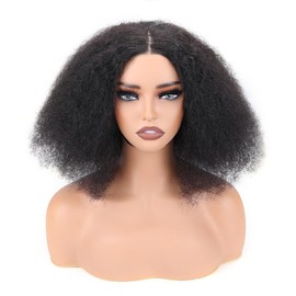 4x4 Lace Front Kinky Curly Wig Afro Curly Frontal Closure Human Hair Wigs for Women 180% Density Glueless Wig Pre Plucked With Baby Hair 12Inch