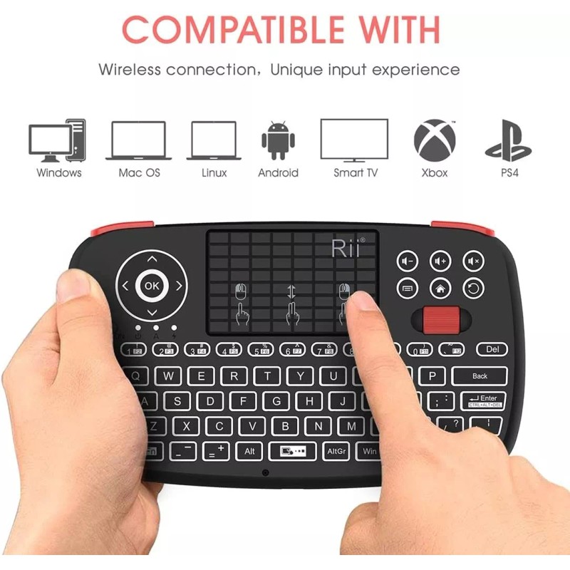 Mini Teclado Riitek I4 Inalámbrico Panel Tácti Multigestos