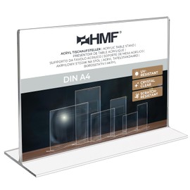 HMF 46925 Acrylic Menu Holder upright | DIN A4 Landscape Format | Transparent