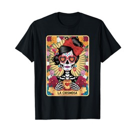 La Chismosa Mexican Tarot Card Skeleton Lady T-Shirt