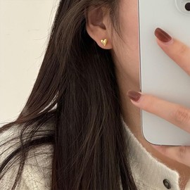 Heart Stud Earrings for Women Dainty Earrings Tiny Cute Heart Earrings for Girls Minimalist Earrings Birthday Jewelry Gifts