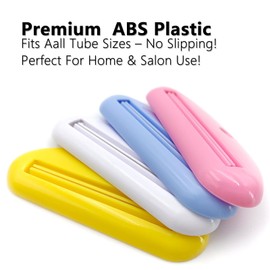 EYBDYB 4PCS Toothpaste Tube Squeezer – Plastic Toothpaste Dispenser & Holder for Bathroom – Hanging Clip Design for Toothpaste, Cream, Cosmetics & Paint – Reusable & Space-Saving (Colorful)