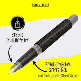Online College 12462/3D Fountain Pen Iridium Nib M Medium Black Style 1 Item