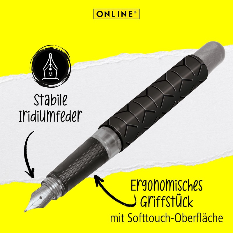 Online College 12462/3D Fountain Pen Iridium Nib M Medium Black