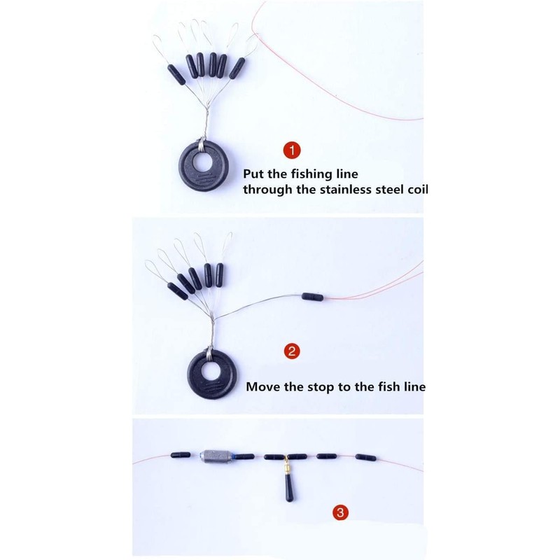 Drchoer 150Pcs Fishing Rubber Bobber Beads Stopper, 6 in 1