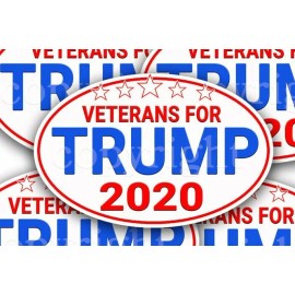 VETERANS for TRUMP 2020 Trump Mini Bumper Stickers Decals 5" 3 pack wht