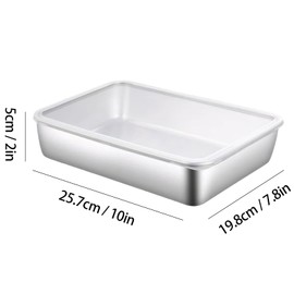 Nivofu 3PCS Stainless Steel Meal Box Food Containers with Plastic Lids Deli Meat Containers Storage Box Fridge Crisper Airtight Cookie Container Salad Plate Vegetable Container for Fridge