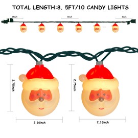Christmas Santa Claus String Lights, 8.5Ft Christmas Santa Claus Decorative String Lights with 10 Santa Claus Lights, Plug in Waterproof Christmas Lights for Indoor Home Decor Xmas Tree Winter Party