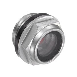 CoCud Oil Sight Glass for Air Compressor | M16 x 1.5 mm Thread | Aluminium Hexagonal Oil Level Indicator Window - (Applications: for Gear Fittings), Pack of 1