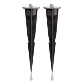 ledscom.de Pack of 2 Garden Ground Spikes for Garden Lights, Black, 17 cm, 45 mm Diameter
