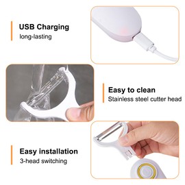 Electric Peeler, 3-in-1 Automatic Fruit Peeler, Electric Kitchen Peeler for Potatoes, Cucumbers, Carrots, Cheese