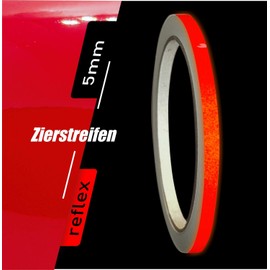 siviwonder Decorative Strips Red Reflective Reflective Sticker 5 mm Length 10 m Car Reflective Tape Red