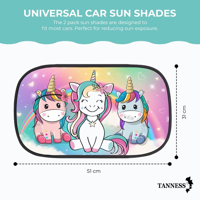 Tanness 2 Pack Car Sun Shades | UV Protection |