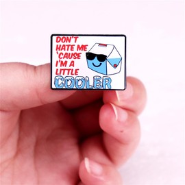 Food Box Enamel Pin Cartoon Milk Box Brooch Button Badge Don't Hate Me Cause I'm A Little Cooler Enamel Pin Brooch Gift for Kids Friends Lapel Pin jewelry Clothes Jeans Cap Bag