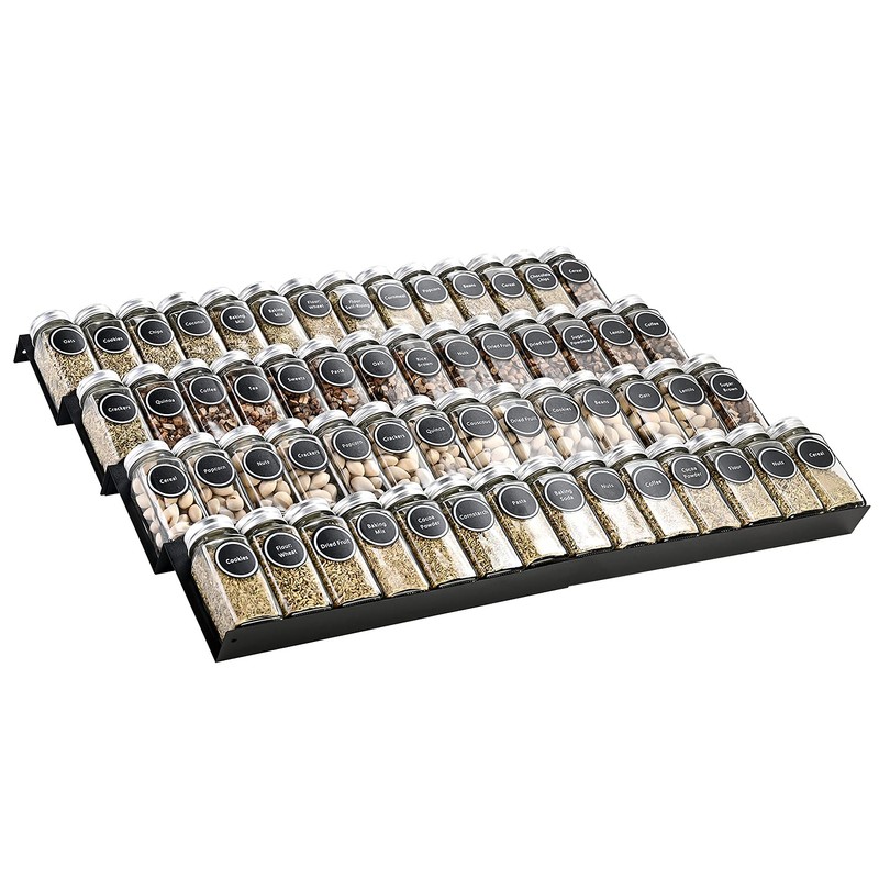 Mulush Metal Spice Rack Tray - Spice Drawer Organizer for