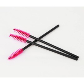 Kittro 100pcs Disposable Eyelash Brushes Eyebrow Brushes Screw Brushes Eye Makeup Makeup Cosmetic Supplies (Rosy)