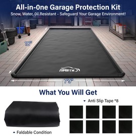 ZOMOFEW Garage Car Mat, 7'9" x 18' Non-Slip Garage Floor Mat, Heavy Duty Waterproof Containment Mat for Snow Ice Water and Mud