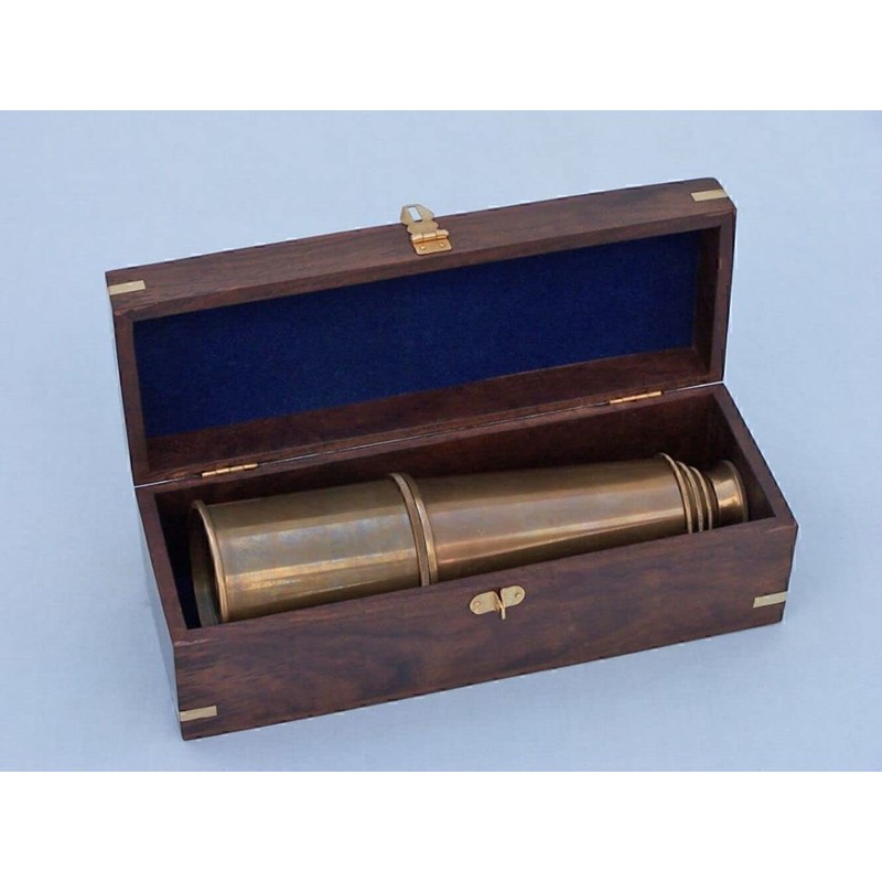 Handcrafted Model Ships Deluxe Class Antique Brass Admiral's Spyglass Telescope