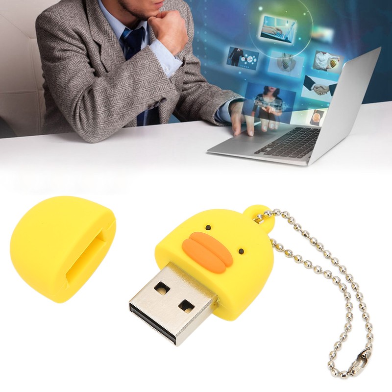 Cartoon Flash Drive Cute Yellow Duck Shape Anti Electromagnetic Interference