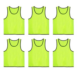 LEVANA Bibs Adult Team Vest, Set of 6, Bib Vest, Mesh, Breathable, Lightweight, Unisex, Soccer, Basketball, Futsal, School, Sports Events, Municipal Events, green, L