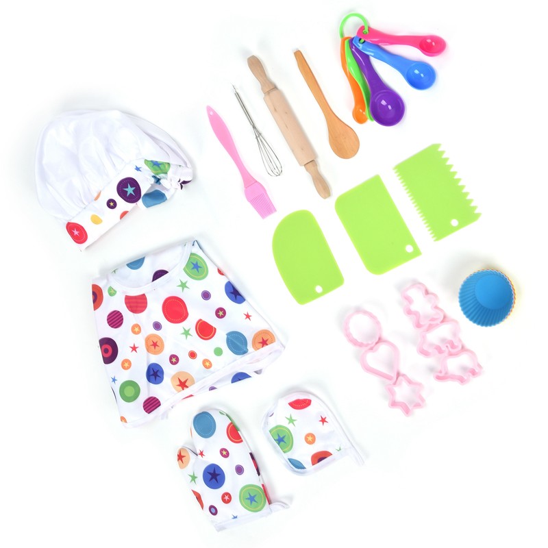 26 Pcs Children Chef Set Washable Safe Kids Chef Role