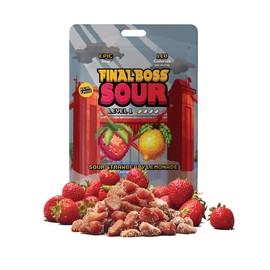 Final Boss Sour Candy | Level 1, Strawberry Lemonade, 1 Pack – Made with Real Dried Fruit, No Artificial Colors, No Artificial Fruit Flavors, Low Calorie Snack for Kids, Teens, Adults, Lunch Boxes