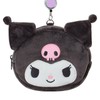 Sanrio Face-shaped Pass Case & Pouch Kuromi Cotton, PVC, Steel,