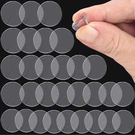 Mxxipp 30pcs Glass Table Top Bumpers, Round PVC Glass Table Rubber Grippers, Non-Adhesive Anti Slip Pad for Glass Table Cabinets Cutting Board Laptop- Clear