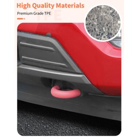 Summleaf Tow Hook Cover for Ford F150 2009-2025,Tow Trailer Hitch Receiver Cover,Front Bumper Tow Hooks Rubber Protector Cover Exterior Accessories (Pink)