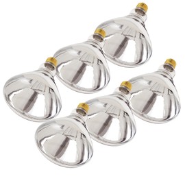 Satco S7012 BR40 Incandescent Heat Lamp Bulb, 375W, 120V, E26 Base, Clear Infrared, Dimmable, Shatterproof PFA, 5000H, 2700K, for Food Warmers, Bathrooms, Saunas, Industrial, Commercial Use (6 Pack)