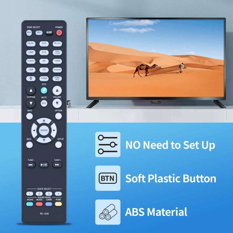 TCNOUMT New RC-1239 Remote Control For Denon AV Receiver AVR-X3700H