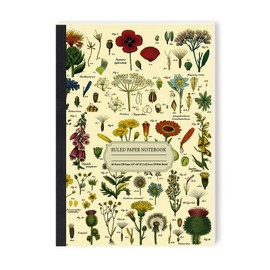 Wanshui B5 Size 6.8 x 10 Inches Wide College Ruled Paper Notebook, 120 Pages / 60 Sheets,Writing Journal Notebook with Lined Paper, Notebooks for Office Supplies, Work, Note Taking.Wild Flower