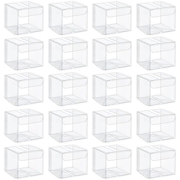 HoAhaMay A 25-Piece Mini Transparent Square Gift Box, PET Box,