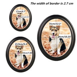 alblinsy Oval Picture Frames,Oval Wood Picture Frame Wooden Wall Hanging Picture Frames for Home Office Wall Décor(Black,7 inch)