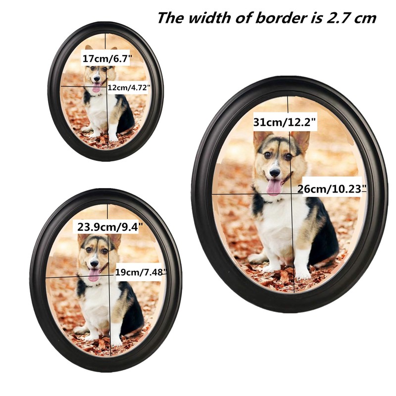 alblinsy Oval Picture Frames,Oval Wood Picture Frame Wooden Wall Hanging