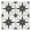 The Tiles Plaza Encaustic Peel and Stick Backsplash, Black Star