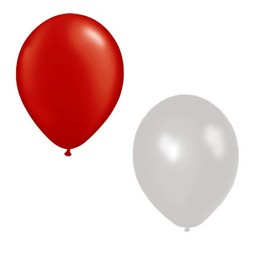 Toyland 30 POLAND EURO BALLOONS - RED & WHITE 12" LATEX