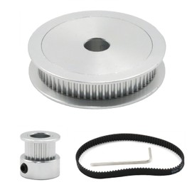 ZUDKSUY GT2 Synchronous Wheel 20&60 Teeth 6.35mm Bore 20-60T-8B-6 Aluminum Timing Pulley with 2PCS Length 200mm Width 6mm Belt