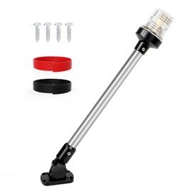 SETYPARY 18 Inches Stern Light LED Anchor Light for Boats Waterproof IP67, 3 Nautical Mile White Fold Down Boat Navigation Lights, Pontoon Boat Lights for Marine, Jon Boat, and Fishing Boats(12~24V)