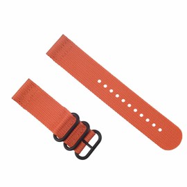 Ewatchparts Compatible With Suunto Core Nylon Diver Watch Band Lugs Adapter Set Black 3 Pvd Rings Orange